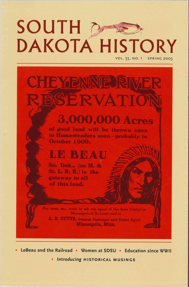 South Dakota History, volume 33 number 1
